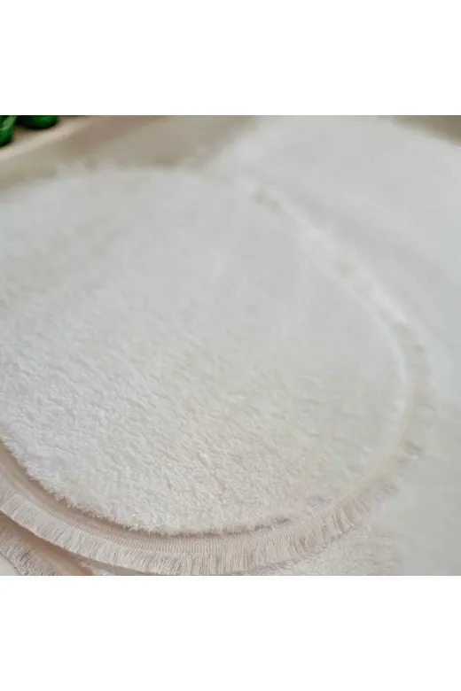 ALTUN CARPET GHFGHDTUGYHUJ 2Li Saçakli Pelüş Hali Banyo Paspas Takimi Kaymz Taban 1 Adet 60X100+ 1 Adet 50X60