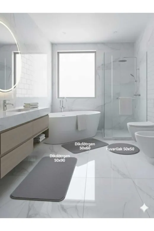 ALTUN CARPET JRDYTOI Banyo Paspas Tal,kimi Set 50*90+50*60+50*50