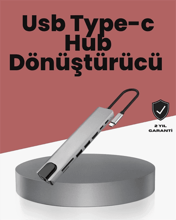 Alüminyum Gövdeli Type‑C HDMI &amp; Ethernet Adaptör – Tak &amp; Çalıştır