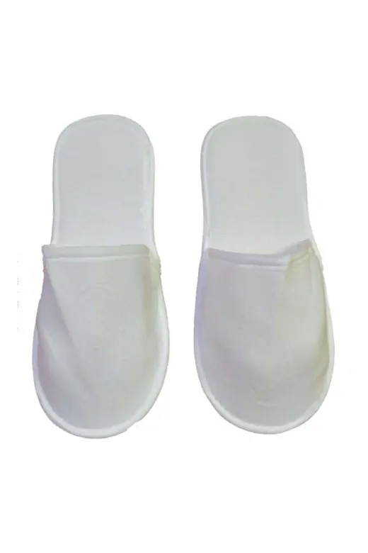 AMBALAJ MARKT TYBL0PBF8UT71A0J47 Tek Kullanımlık Havlu Terlik 3 Mm Eva Taban Polyester Havlu Kumaş 10 Çift