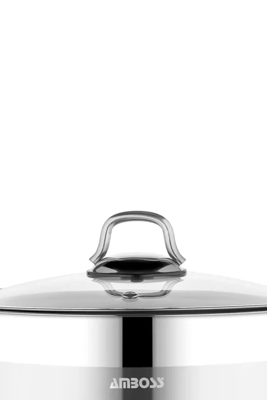 Amboss SAP-4271 Saphire Paslanmaz Çelik 14 Cm Cam Kapaklı Derin Tencere