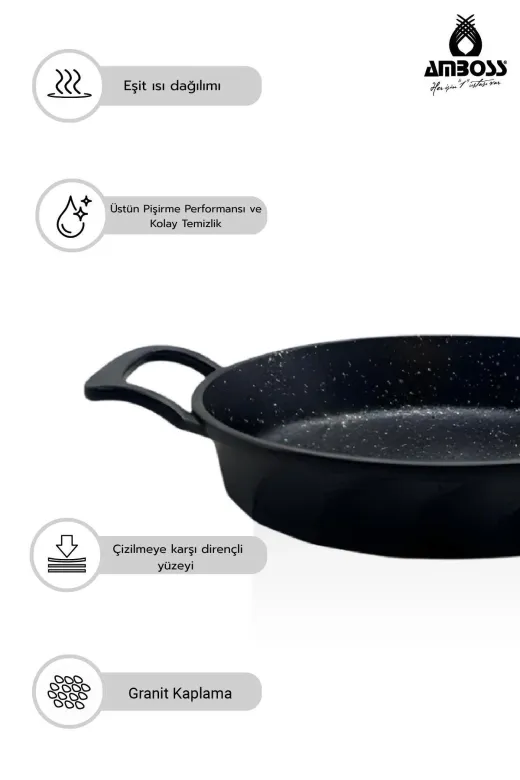 Amboss SER-2728 Vento Yanmaz Yapışmaz Döküm Sahan (20 Cm)