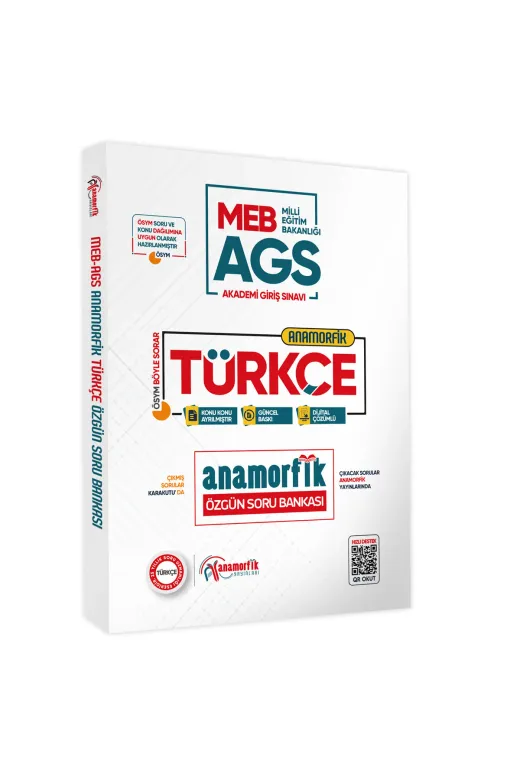 Anamorfik Yayınları MEBAGStürkceTEKKİTAP4050 2026 Meb Ags Türkçe Özgün Soru Bankası Dijital Çözümlü