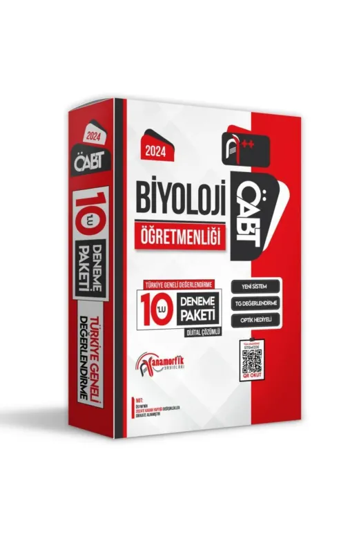 Anamorfik Yayınları OABTBiyoloji4046 2024 Türkiye Geneli Öabt Biyoloji Öğretmenliği 10Lu D.çözümlü Paket Deneme