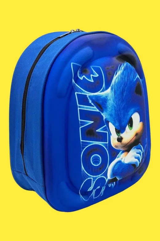Anaokulu Çocuk Sırt Çantası Kirpi Sonic Karakter 3-6 Yaş 5D Kabartmalı Eva Kumaş Okul Çantası