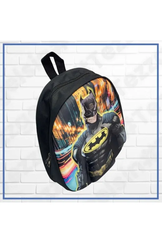 Anaokulu Çocuk Sırt Çantası Yarasa Adam Batman Baskı 3-6 Yaş 5D Kabartmalı Eva Kumaş Okul Çantası