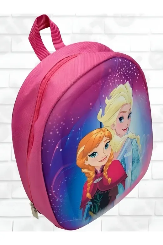 Anaokulu Kız Çocuk Elsa Ve Anna Kardeşler Baskılı Sırt Çantası 5D Kabartmalı Eva Kumaş Okul Çantası