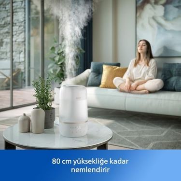 Anda 131573703 1000 Serisi Hava Nemlendirici - Kuru Hava Belirtilerini Giderir, 41 M2&apos Ye Kadar Odalar İçin Etkili, 32 Saat Çalışma Süresi, Aromaterapi Özelliği, Skymist, Beyaz Hu1510/04