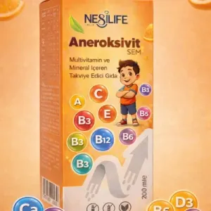 Aneroksivit Sem Şurup 200 Ml (C, E, B1, B2, B3, B5, B6, B9, B12, A ve D Vitamini)