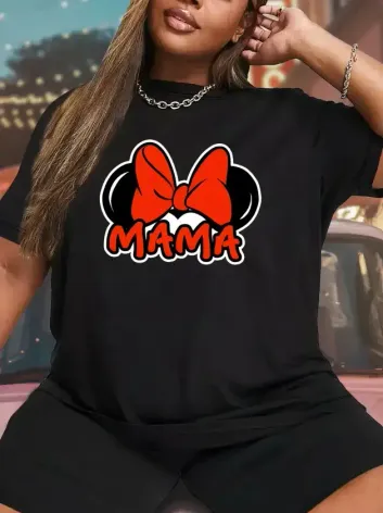 Anneler Günü Hediye Anne Temalı Baskılı Oversize Bisiklet Yaka T-shirt - Siyah - M - Siyah