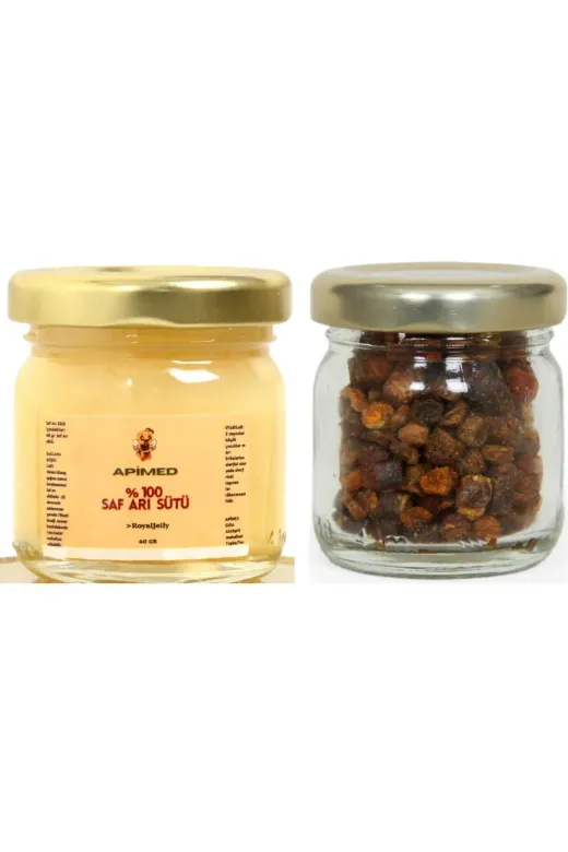 APİMED APMDS131 Arı Sütü 40 Gr & Arı Ekmeği (Perga) 20 Gr – Doğal Süper Gıda İkili Set