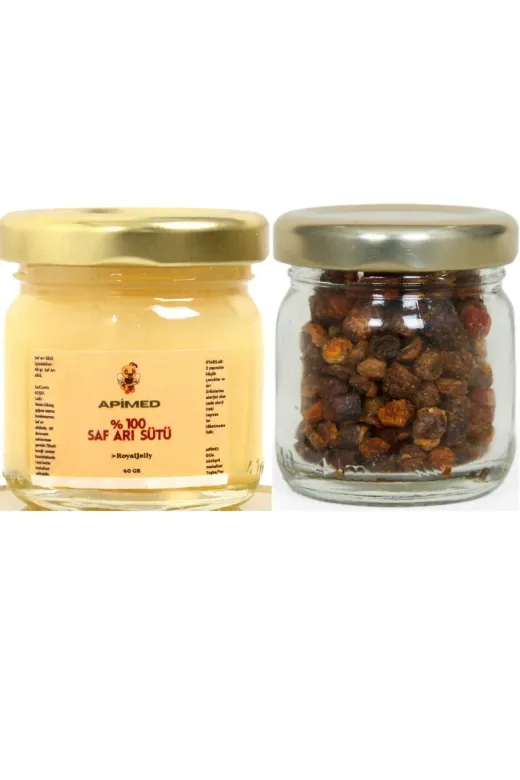 APİMED APMDS131 Arı Sütü 40 Gr & Arı Ekmeği (Perga) 20 Gr – Doğal Süper Gıda İkili Set