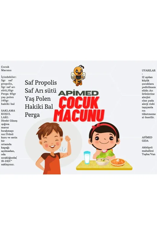 APİMED APMDSS101 Kids Doğal Arı Ürünleri Karışımı | Arı Sütü, Propolis Ve Bal (200Gr)