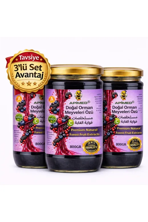 APİMED BDFBSDB34234 Doğal & Katkisiz Orman Meyveleri Özü 3*800Gr Harika Firsat