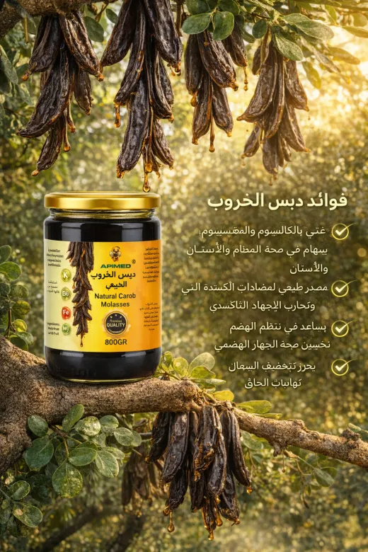 APİMED CVSDGHS534 Keçiboynuzu Özü 800 Gr Katkısız Soğuk Sıkım Harnup Özü Enerji Ve