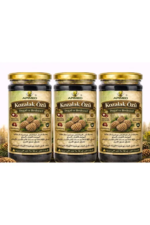 APİMED fbdh5645 Servi Kozalağı Özü 3'lü Set 800 Gr – Katkısız, İlave Şekersiz
