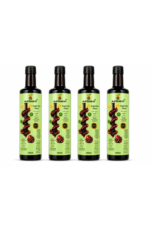 APİMED GFMFG3436F %100 Nar Ekşisi 4*700Gr Katkısız Doğal Nar Ekşisi | Yoğun Kıvamlı Geleneksel Nar Sosu | Salata, Et & Marineler İçin