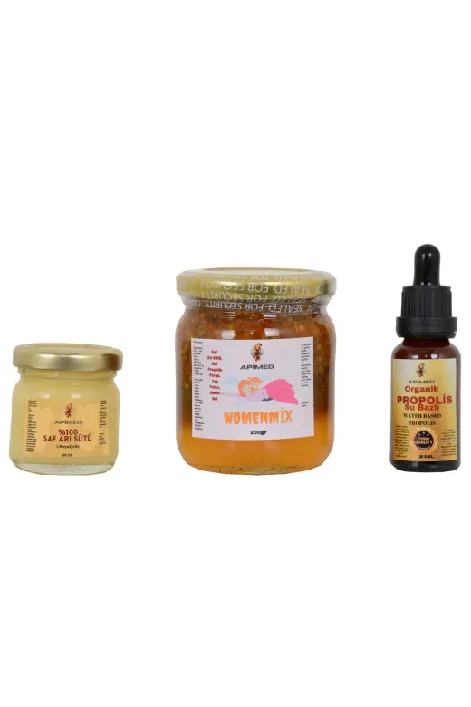 APİMED SDF56778 Womenmix(230Gr) Ve Toz Propolis(100Gr) Ve Propolis Su Bazli(20Ml)