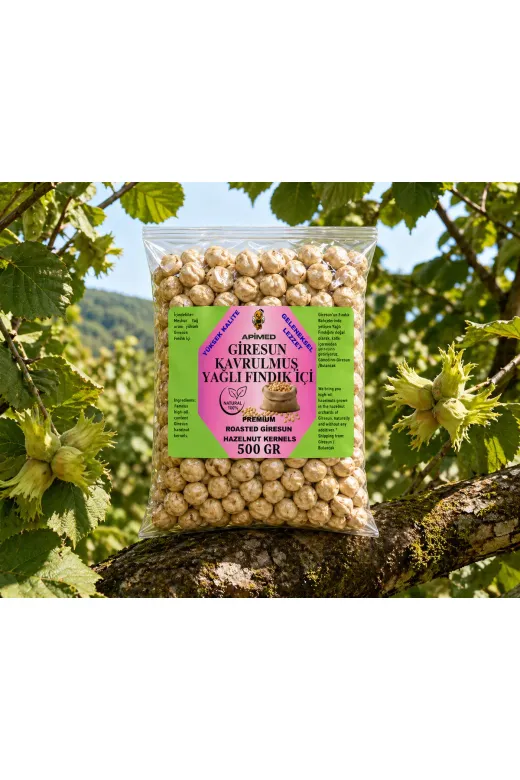 APİMED sgsdg2535safg Giresun Kavrulmuş Yağlı Fındık İçi 500 Gr Ve Keçiboynuz Özü 800Gr – %100 Doğal Yerli Fındık