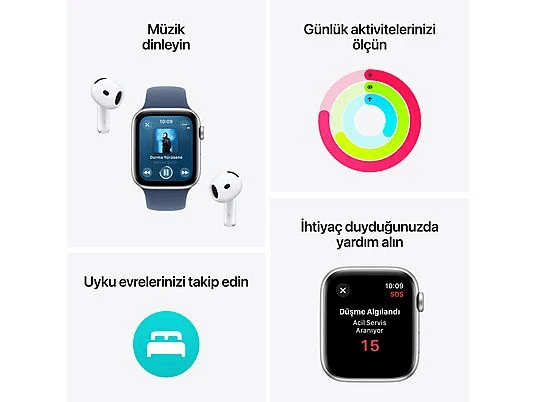 Apple 1239967 Watch Se Gps 40Mm Silver Aluminium Case With Blue Cloud Sport Loop