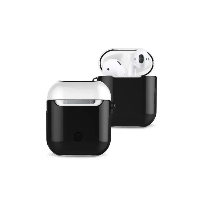 Apple Airpods 2 (2.nesil) 3in1 Kılıf - Siyah-Beyaz