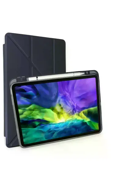 Apple iPad Pro 11 (2024) Kılıf Kalemlikli Mars Tablet Kılıfı - Lacivert