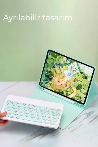 Apple iPad Pro 11 (2024) Kılıf KC01 Smart Klavyeli Tablet Kılıfı - Lila