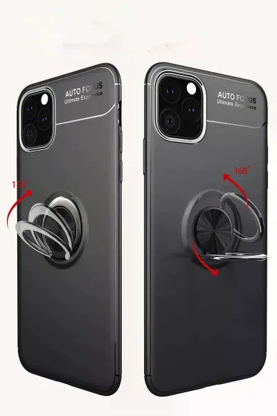 Apple iPhone 11 Pro Kılıf Range Yüzüklü Silikon - Kırmızı