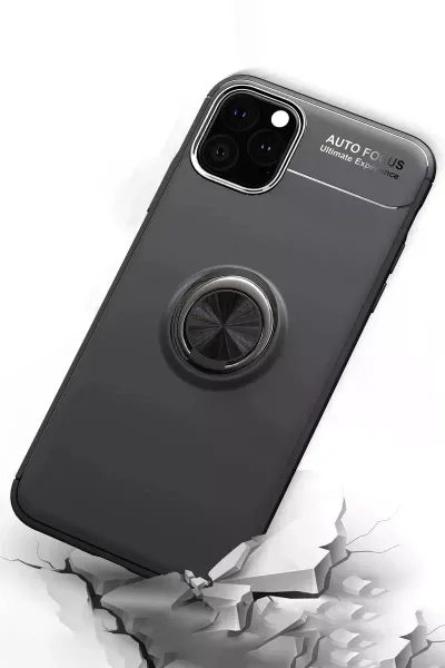 Apple iPhone 11 Pro Kılıf Range Yüzüklü Silikon - Kırmızı