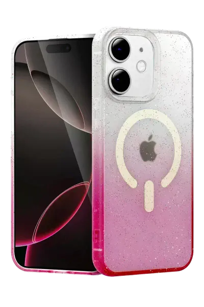 Apple iPhone 11 Pummel Shiny Magsafe Kapak - Pembe