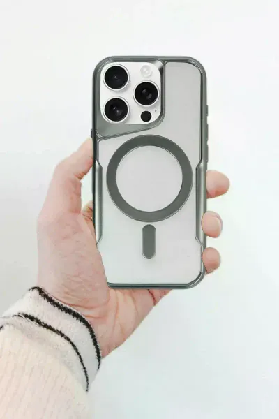 Apple iPhone 12 Kılıf Boyi Magsafe Silikon Kapak - Kahverengi