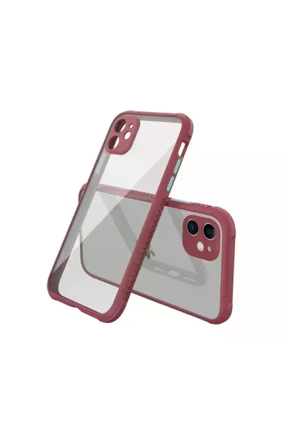 Apple iPhone 12 Mini Kılıf a Şeffaf Silikon - Fuşya