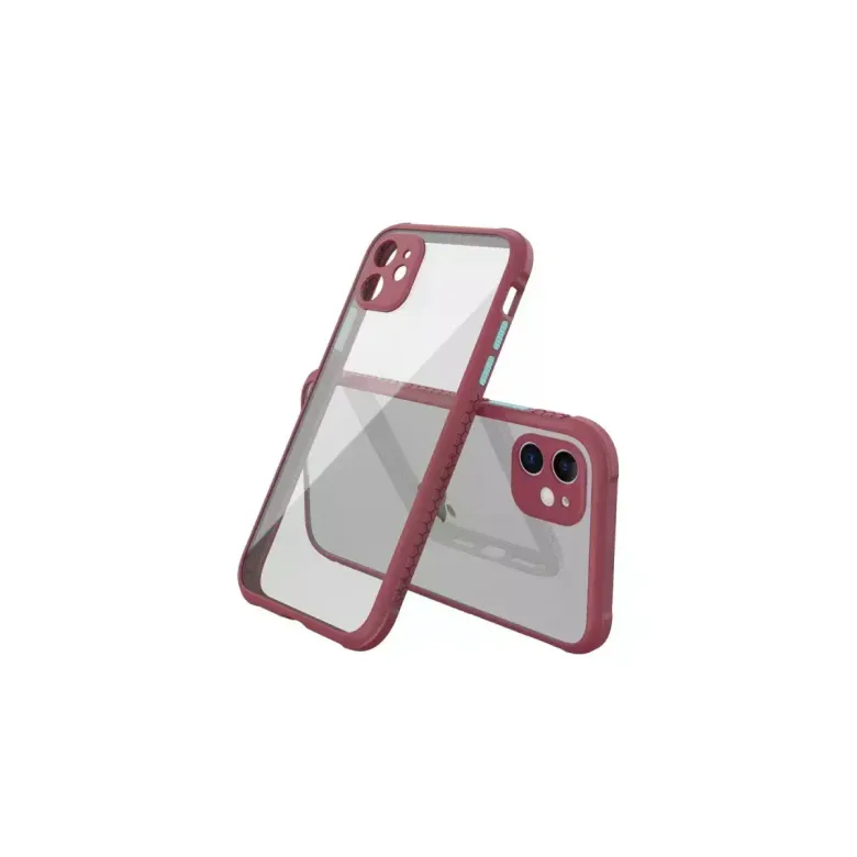 Apple iPhone 12 Mini Kılıf a Şeffaf Silikon - Fuşya