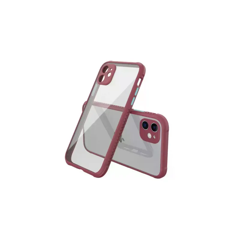 Apple iPhone 12 Mini Kılıf a Şeffaf Silikon - Fuşya