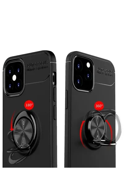 Apple iPhone 12 Mini Kılıf Range Yüzüklü Silikon - Kırmızı
