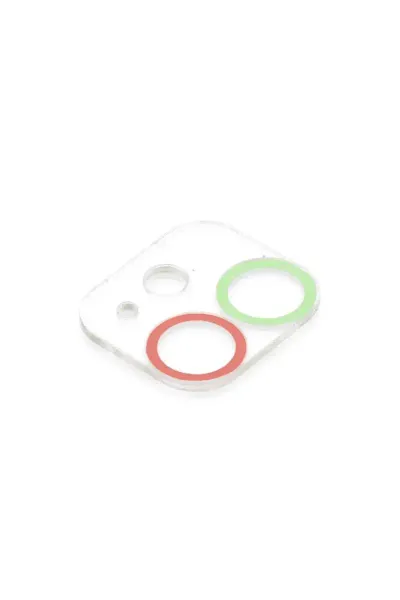 Apple iPhone 12 Mini Renkli Kamera Lens Koruma Cam - Yeşil-Pembe