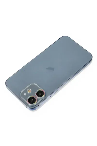 Apple iPhone 12 Mini Shine Kamera Lens Koruma Cam - Rainbow