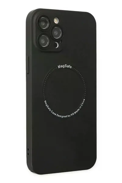 Apple iPhone 12 Pro Kılıf Jack Magneticsafe Lens Silikon - Siyah