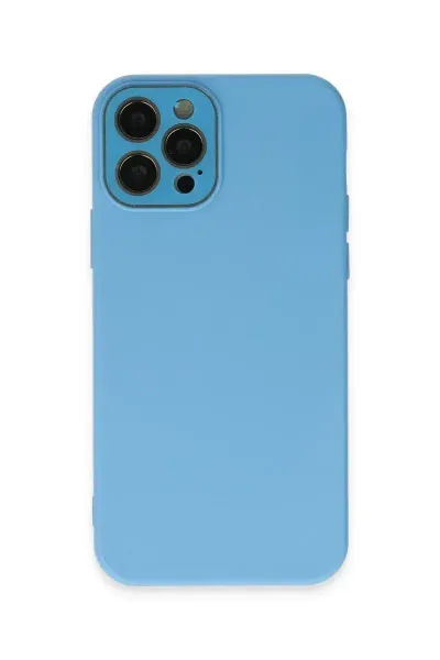 Apple iPhone 12 Pro Kılıf Lansman Glass Kapak - Mavi