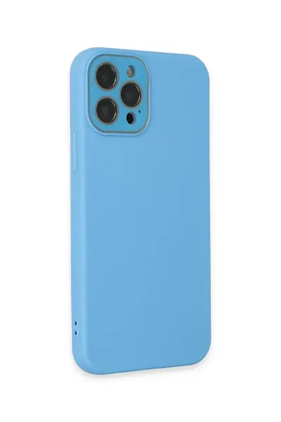 Apple iPhone 12 Pro Kılıf Lansman Glass Kapak - Mavi