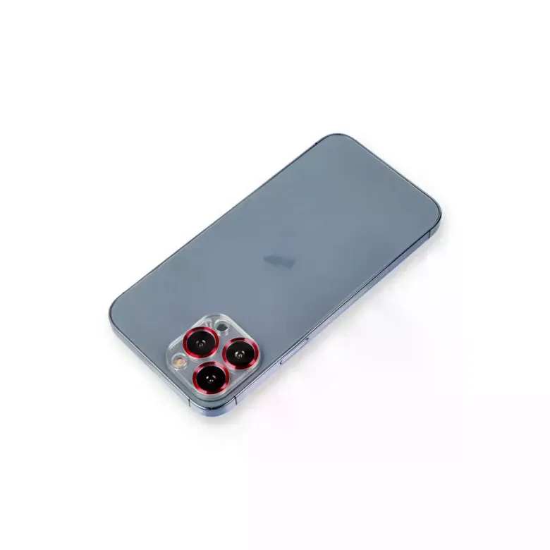 Apple iPhone 12 Pro Metal Kamera Lens Koruma Cam - Kırmızı