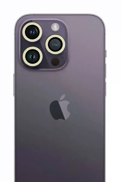 Apple iPhone 12 Pro Neon Fosforlu Kamera Lens - Beyaz