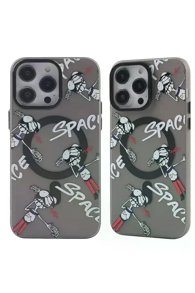 Apple iPhone 13 Pro Kılıf Apollo Magneticsafe Desenli Kapak - Apollo Siyah - 3