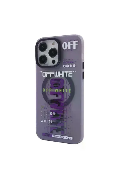 Apple iPhone 13 Pro Kılıf Apollo Magneticsafe Desenli Kapak - Apollo Mor - 3