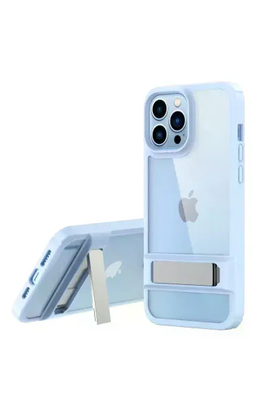 Apple iPhone 13 Pro Kılıf Rolet Stand Kapak - Sierra Blue