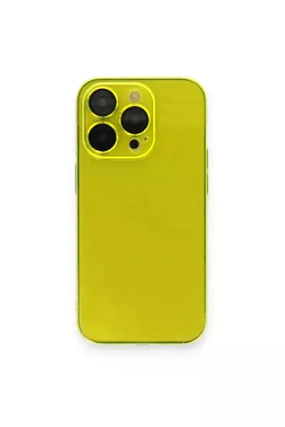 Apple iPhone 13 Pro Max Kılıf Armada Lensli Kapak - Sarı