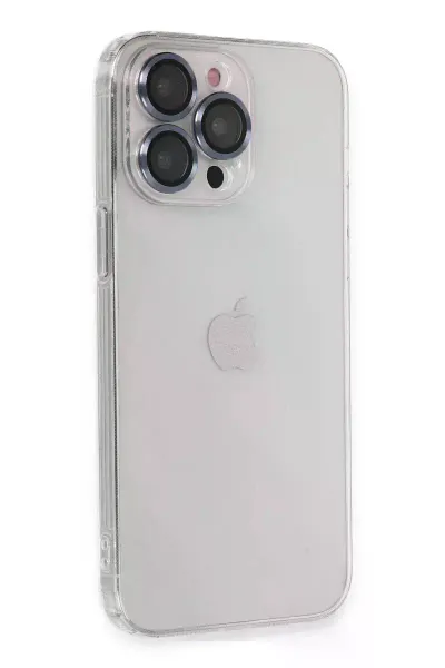 Apple iPhone 13 Pro Max Kılıf Luko Lens Silikon - Sierra Blue