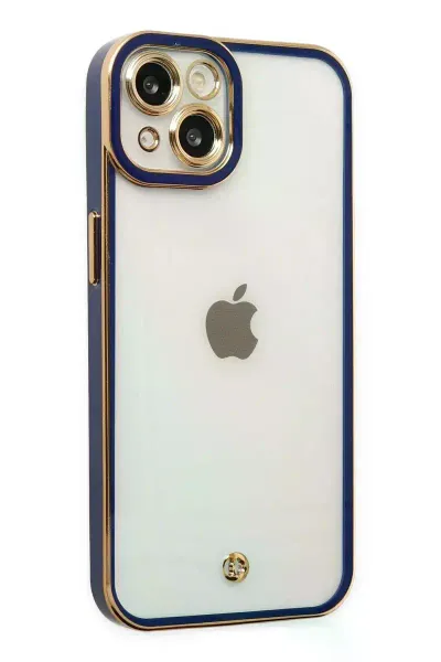 Apple iPhone 14 Plus Kılıf Liva Lens Silikon - Mavi