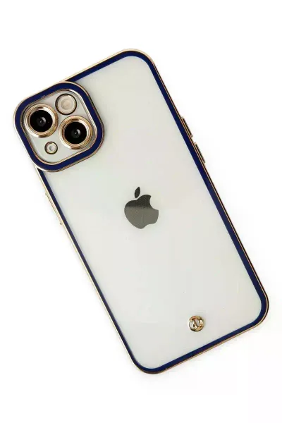 Apple iPhone 14 Plus Kılıf Liva Lens Silikon - Mavi