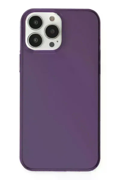 Apple iPhone 14 Pro Kılıf Pc Sert Şeffaf Kapak - Mor
